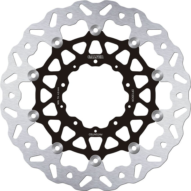 Galfer Brake Rotors for 2018-2026 HONDA Wave® Black Silver Full-Floating Front Two Piece (Floating) Aluminium Stainless Steel #DF133CW