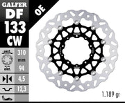 Galfer Brake Rotors for 2018-2026 HONDA Wave® Black Silver Full-Floating Front Two Piece (Floating) Aluminium Stainless Steel #DF133CW
