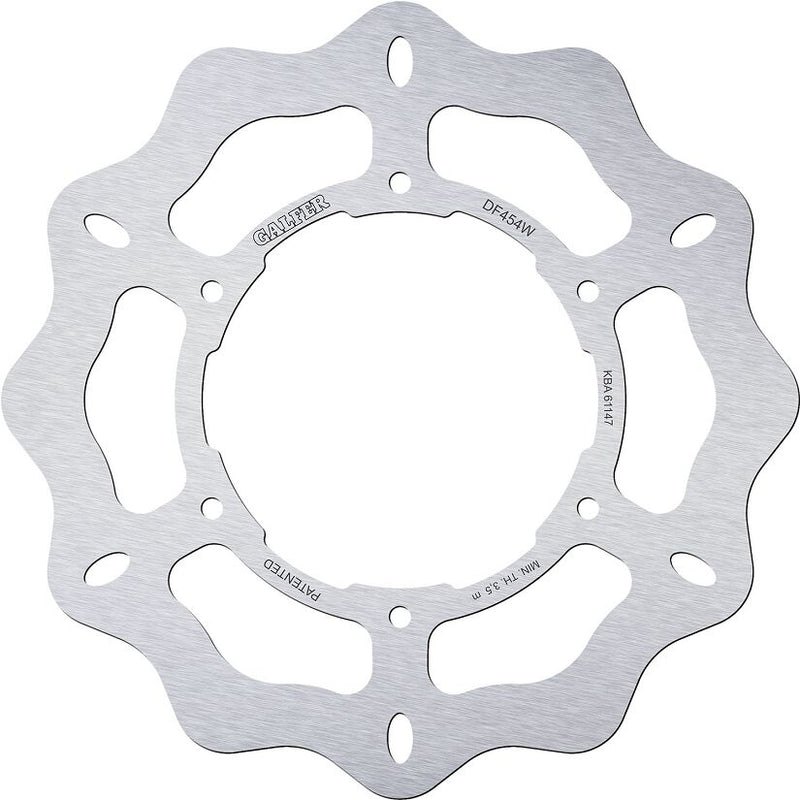 Galfer Wave® Brake Rotor for 1989-1997 YAMAHA XTZ 750 Silver Stainless Steel Solid-Mount Front One Piece (Fixed) #DF454W