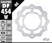 Galfer Wave® Brake Rotor for 1989-1997 YAMAHA XTZ 750 Silver Stainless Steel Solid-Mount Front One Piece (Fixed) #DF454W