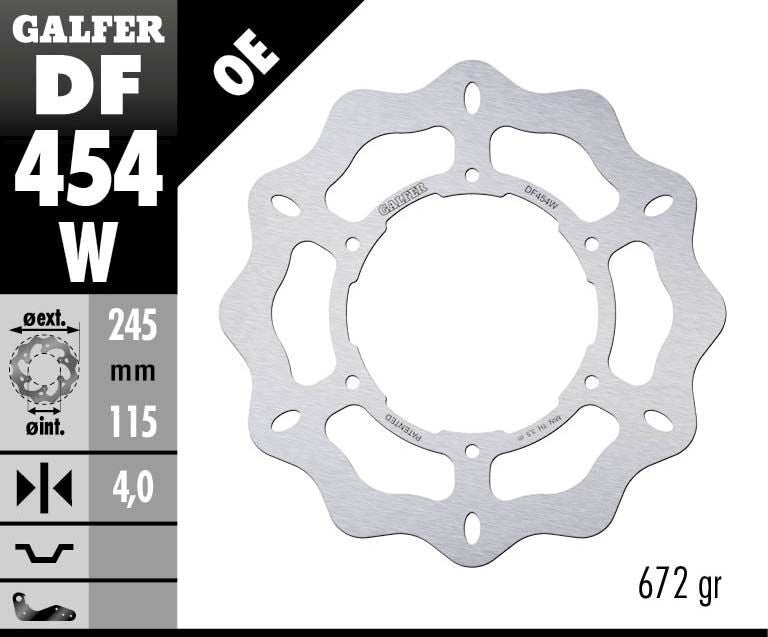 Galfer Wave® Brake Rotor for 1989-1997 YAMAHA XTZ 750 Silver Stainless Steel Solid-Mount Front One Piece (Fixed) #DF454W
