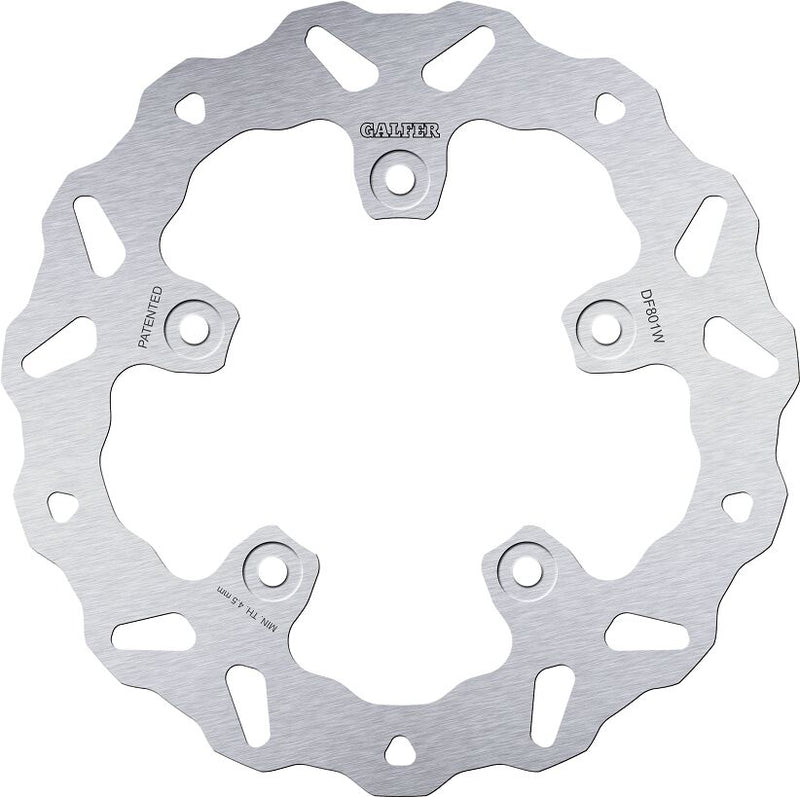 Galfer Wave® Brake Rotor Silver Stainless Steel Solid-Mount Rear One Piece (Fixed) #DF806W