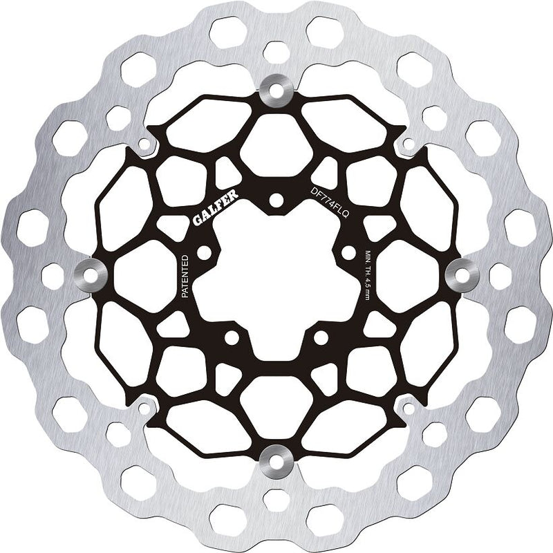 Galfer Brake Rotor Floating Cubiq for 2007-2026 DUCATI Black Silver Full-Floating Front Two Piece (Floating) Aluminium Stainless Steel #DF774FLQ