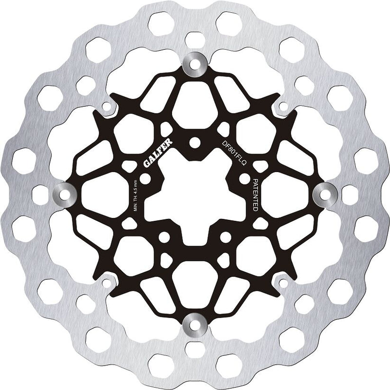Galfer Brake Rotor Floating Cubiq Black Silver Full-Floating Front Two Piece (Floating) Aluminium Stainless Steel #DF801FLQ