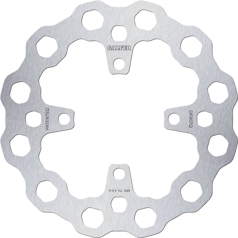 Galfer Cubiq Brake Rotor for 2012-2024 TRIUMPH Silver Stainless Steel Solid-Mount Rear One Piece (Fixed) #DF907Q