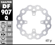 Galfer Cubiq Brake Rotor for 2012-2024 TRIUMPH Silver Stainless Steel Solid-Mount Rear One Piece (Fixed) #DF907Q