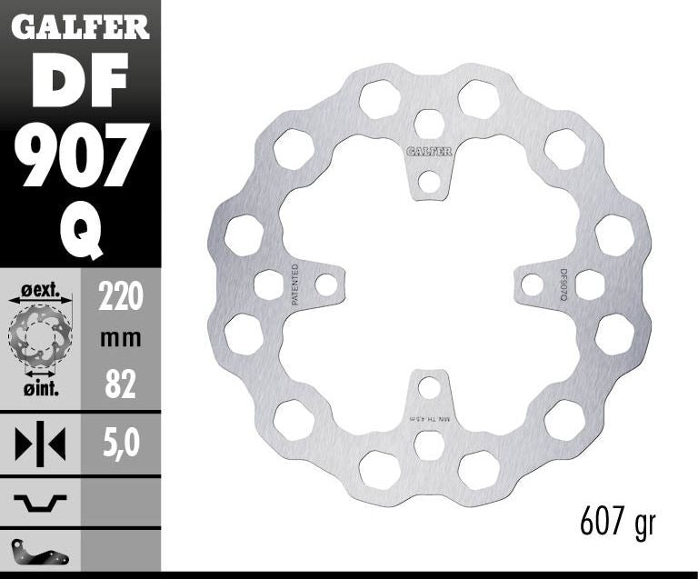 Galfer Cubiq Brake Rotor for 2012-2024 TRIUMPH Silver Stainless Steel Solid-Mount Rear One Piece (Fixed) #DF907Q