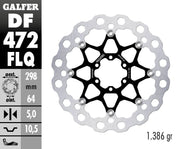 Galfer Brake Rotor Floating Cubiq Silver Stainless Steel Solid-Mount Front One Piece (Fixed) #DF472FLQ