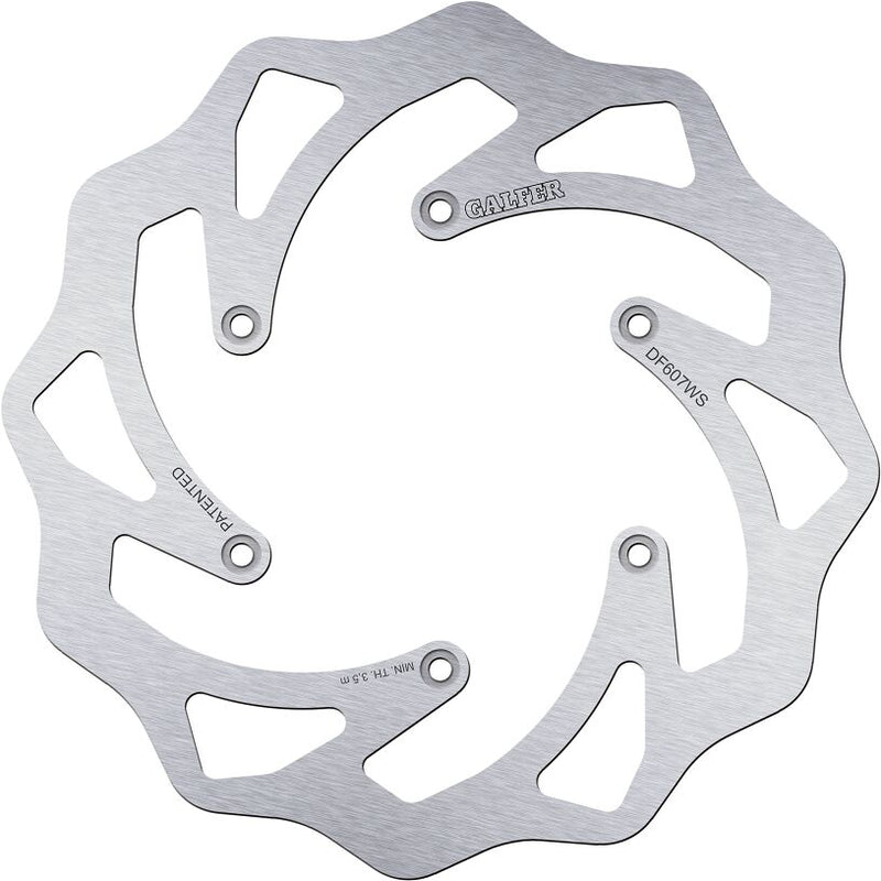 Galfer Wave® Brake Rotor Silver Stainless Steel Solid-Mount Rear One Piece (Fixed) #DF607WS