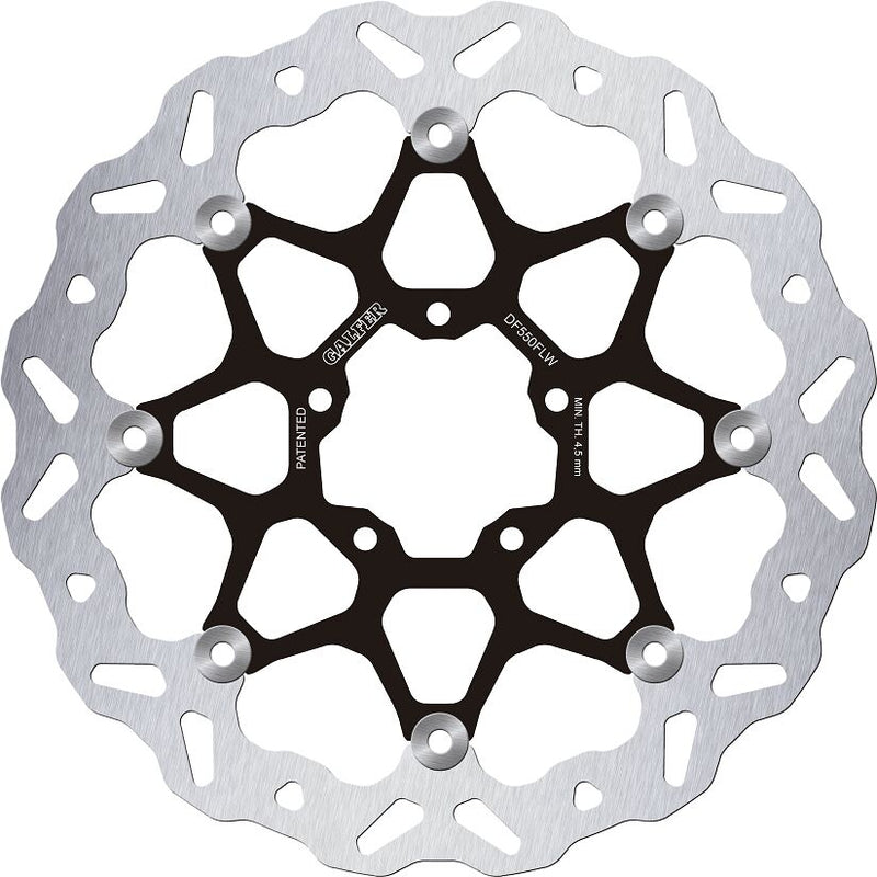 Galfer Wave® Brake Rotor for 2019-2026 ROYAL ENFIELD Black Silver Full-Floating Front Two Piece (Floating) Stainless Steel #DF550FLW