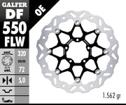 Galfer Wave® Brake Rotor for 2019-2026 ROYAL ENFIELD Black Silver Full-Floating Front Two Piece (Floating) Stainless Steel #DF550FLW