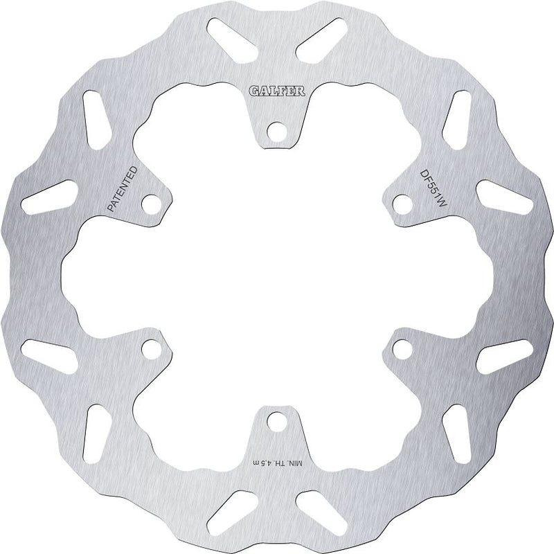 Galfer BRAKE ROTOR FIXED WAVE for 2019-2026 ROYAL ENFIELD Wave® Silver Solid-Mount Rear One Piece (Fixed) Stainless Steel #DF551W