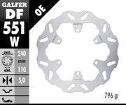 Galfer BRAKE ROTOR FIXED WAVE for 2019-2026 ROYAL ENFIELD Wave® Silver Solid-Mount Rear One Piece (Fixed) Stainless Steel #DF551W
