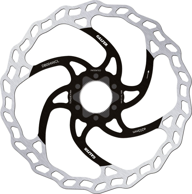 Galfer Fixed Disc Wave® Center-Lock Brake Rotor Black Silver Stainless Steel #DB004WCL