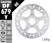 Galfer Brake Rotor Fixed Round for 1984-1989, 1994-1998 Harley-Davidson Silver Stainless Steel Solid-Mount Front One Piece (Fixed) #DF679V