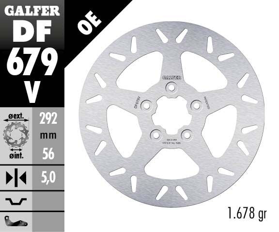 Galfer Brake Rotor Fixed Round for 1984-1989, 1994-1998 Harley-Davidson Silver Stainless Steel Solid-Mount Front One Piece (Fixed) #DF679V