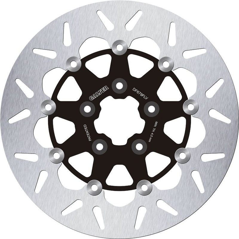 Galfer Brake Rotor Floating Round for 1986-1989, 1994-1999 Harley-Davidson Black Silver Full-Floating Front Two Piece (Floating) Aluminium Alloy St... #DF679FLV