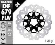 Galfer Brake Rotor for 1984-1999 Harley-Davidson Wave® Black Silver Full-Floating Front Two Piece (Floating) Aluminium Alloy Stainless Steel #DF679FLW