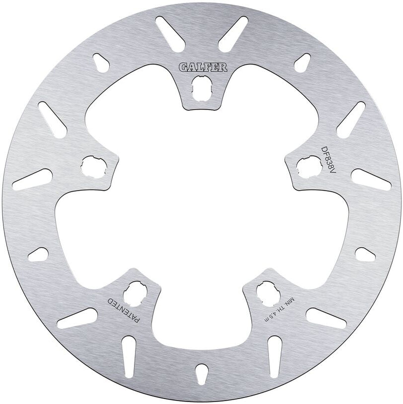 Galfer Brake Rotor Fixed Round for 2014-2023 Harley-Davidson Silver Stainless Steel Solid-Mount Front One Piece (Fixed) #DF838V