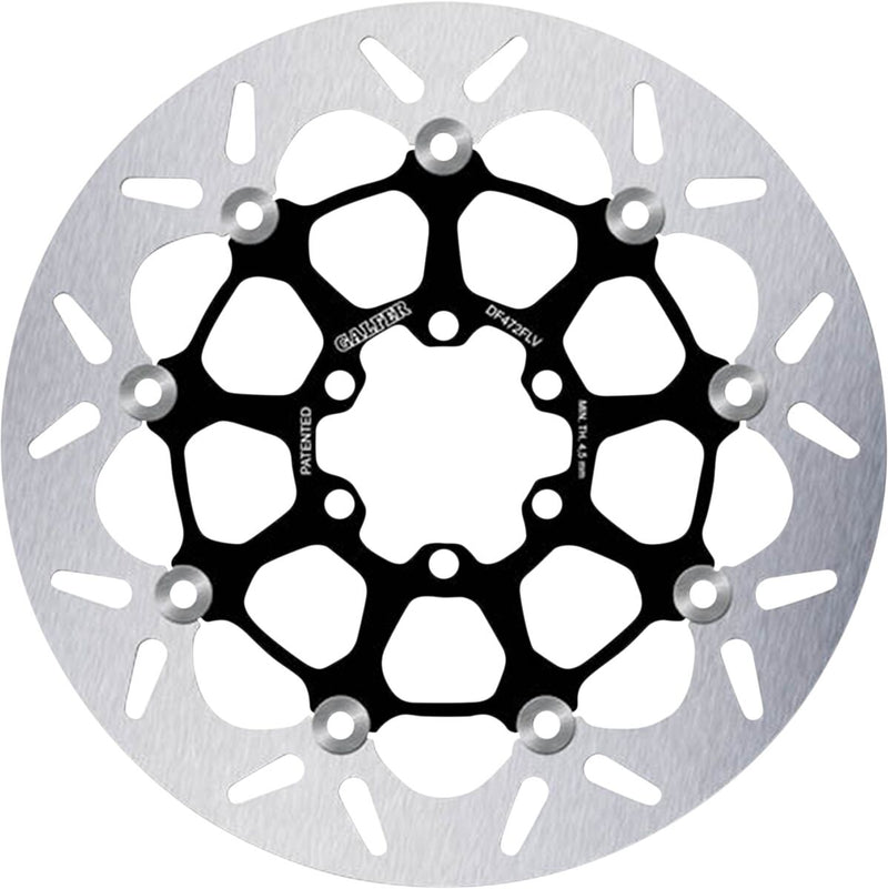 Galfer Brake Rotor Floating Round Black Silver Full-Floating Front Two Piece (Floating) High-Carbon Stainless Steel #DF472FLV