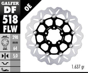 Galfer Wave® Brake Rotor for 2015-2024 INDIAN SCOUT Black Silver Full-Floating Front Two Piece (Floating) Stainless Steel #DF518FLW