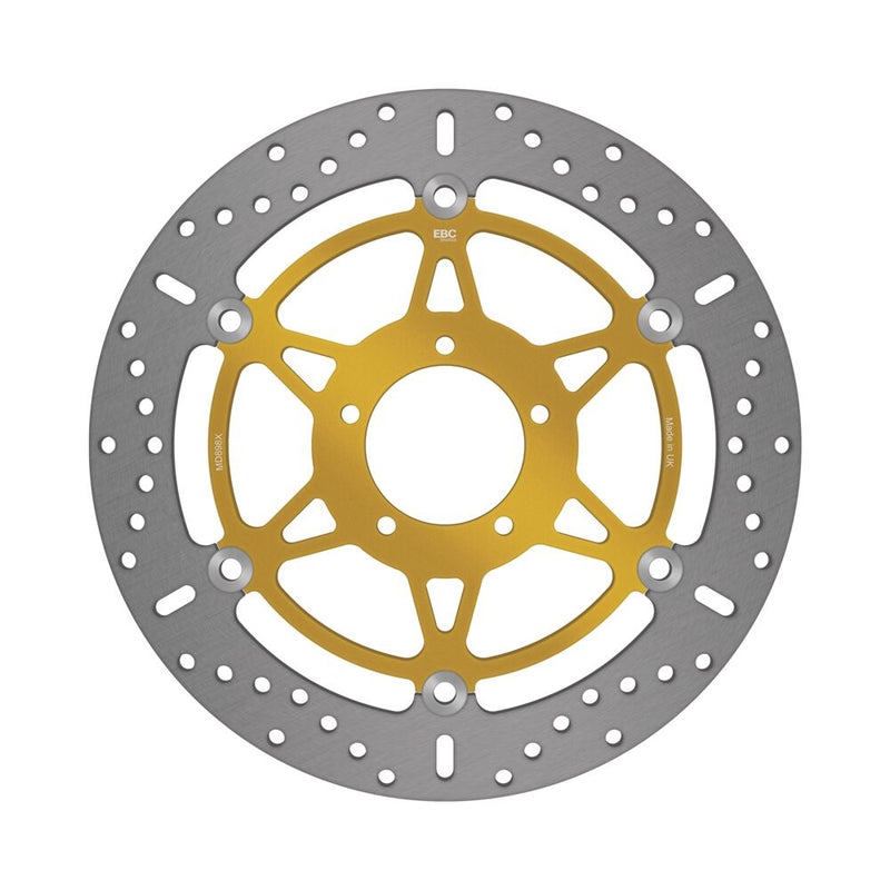 EBC X-Series Brake Rotor for 2018-2024 ROYAL ENFIELD X Series Black Silver Full-Floating Two Piece (Floating) High-Carbon Stainless Steel #MD898X