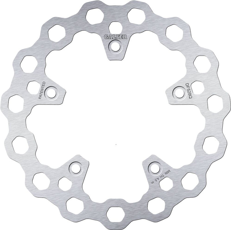 Galfer Cubiq Brake Rotor for 2012-2024 YAMAHA Silver Solid-Mount Rear One Piece (Fixed) High-Carbon Stainless Steel #DF528Q