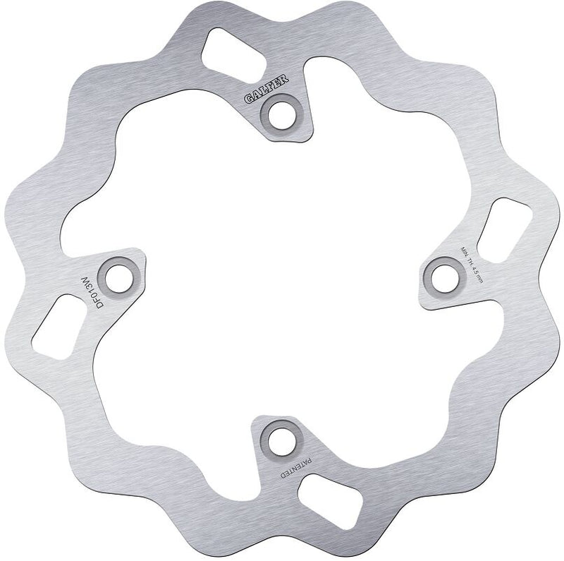 Galfer Wave® Brake Rotor Silver Solid-Mount Rear One Piece (Fixed) Stainless Steel #DF013W