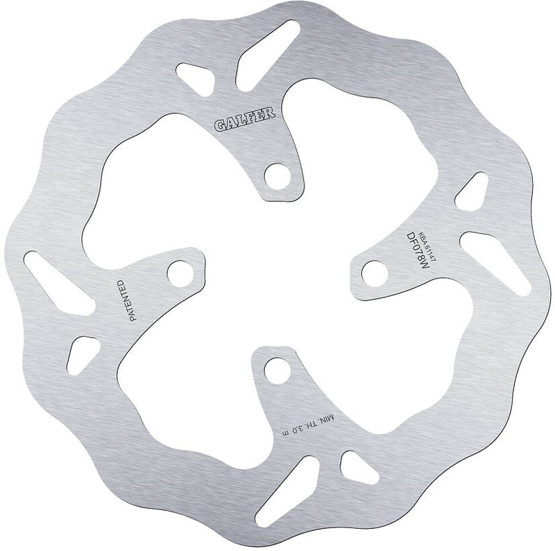 Galfer Wave® Brake Rotor for 2011-2024 HONDA Silver Solid-Mount Front One Piece (Fixed) Stainless Steel #DF078W