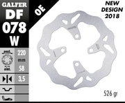 Galfer Wave® Brake Rotor for 2011-2024 HONDA Silver Solid-Mount Front One Piece (Fixed) Stainless Steel #DF078W