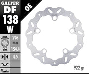 Galfer Wave® Brake Rotor for 2018-2026 HONDA Silver Solid-Mount Front One Piece (Fixed) Stainless Steel #DF138W