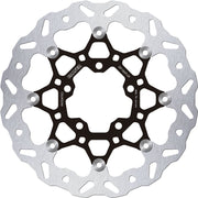 Galfer Brake Rotor for 2004-2026 KAWASAKI Wave® Black Silver Full-Floating Front Two Piece (Floating) Stainless Steel #DF184FLW