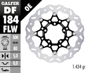 Galfer Brake Rotor for 2004-2026 KAWASAKI Wave® Black Silver Full-Floating Front Two Piece (Floating) Stainless Steel #DF184FLW