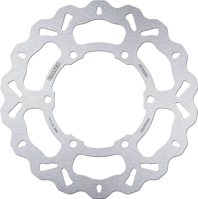Galfer Wave® Brake Rotor for 2008-2012, 2015-2016, 2023-2025 KAWASAKI Silver Solid-Mount Front One Piece (Fixed) Stainless Steel #DF203W