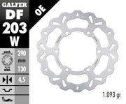 Galfer Wave® Brake Rotor for 2008-2012, 2015-2016, 2023-2025 KAWASAKI Silver Solid-Mount Front One Piece (Fixed) Stainless Steel #DF203W