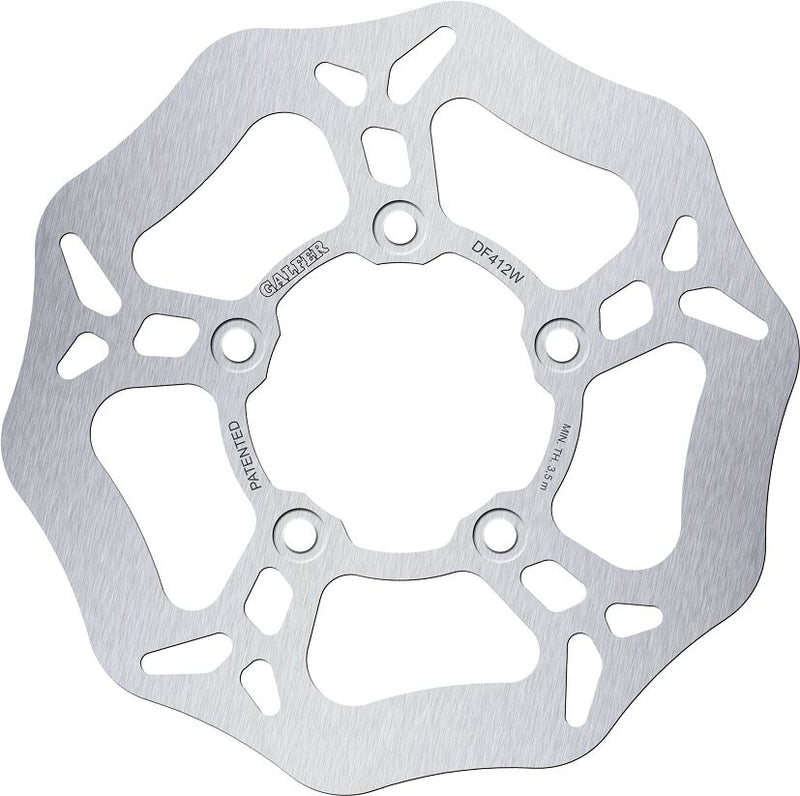 Galfer Wave® Brake Rotor for 2003-2021 KYMCO Silver Solid-Mount Front One Piece (Fixed) Stainless Steel #DF412W