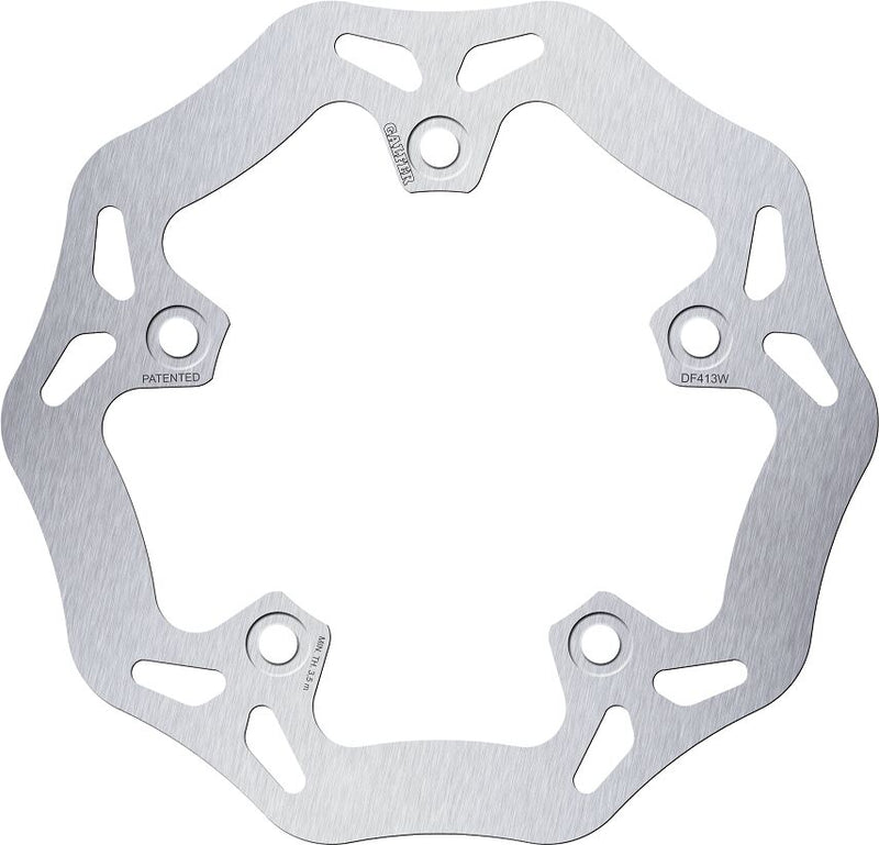 Galfer Wave® Brake Rotor for 2005-2011 KYMCO XCITING Silver Solid-Mount Rear One Piece (Fixed) Stainless Steel #DF413W