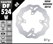 Galfer Wave® Brake Rotor Silver Solid-Mount Rear One Piece (Fixed) Stainless Steel #DF524W