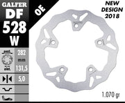 Galfer Wave® Brake Rotor for 2012-2024 YAMAHA Silver Solid-Mount Rear One Piece (Fixed) Stainless Steel #DF528W