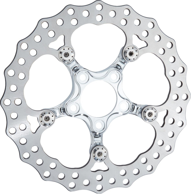 Arlen Ness Spider Rotor - 420 High-Carbon Stainless Steel, Each - Chrome for Harley-Davidson Touring 2023-2024