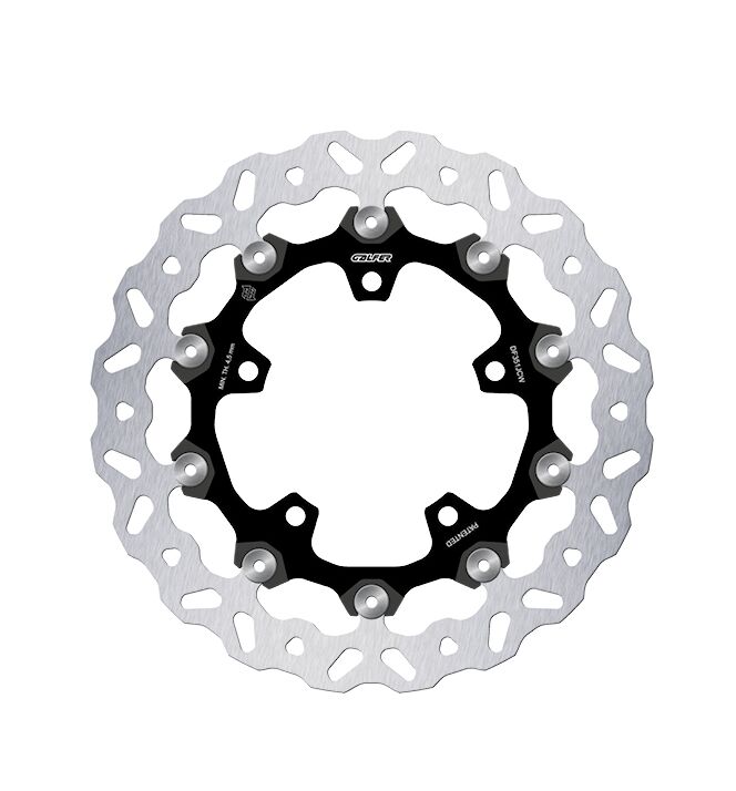 Galfer BRAKE ROTOR FLOATECH WAVE for 2005-2026 SUZUKI Wave® Black Silver Full-Floating Front Two Piece (Floating) Aluminium Stainless Steel #DF351JCW
