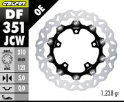 Galfer BRAKE ROTOR FLOATECH WAVE for 2005-2026 SUZUKI Wave® Black Silver Full-Floating Front Two Piece (Floating) Aluminium Stainless Steel #DF351JCW