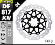 Galfer BRAKE ROTOR FLOATECH WAVE Wave® Black Silver Full-Floating Front Two Piece (Floating) Aluminium Stainless Steel #DF817JCW
