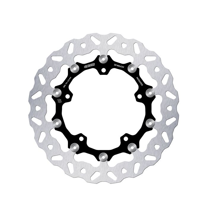 Galfer BRAKE ROTOR FLOATECH WAVE for 2003-2026 YAMAHA Wave® Black Silver Full-Floating Front Two Piece (Floating) Aluminium Stainless Steel #DF495JCW