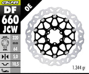 Galfer BRAKE ROTOR FLOATECH WAVE Wave® Black Silver Full-Floating Front Two Piece (Floating) Aluminium Stainless Steel #DF660JCW