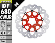 Galfer DF680CWUR for 2000-2023 Harley-Davidson Floating Wave® Brake Rotor Red Silver Full-Floating Two Piece (Floating) Aluminium Stainless Steel