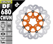 Galfer DF680CWUN for 2000-2023 Harley-Davidson Floating Wave® Brake Rotor Orange Silver Full-Floating Two Piece (Floating) Aluminium Stainless Stee...