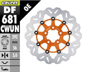 Galfer DF681CWUN for 2000-2017, 2022-2023 Harley-Davidson Floating Wave® Brake Rotor Orange Silver Full-Floating Two Piece (Floating) Aluminium Sta...