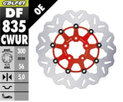 Galfer DF835CWUR for 2004-2024 Harley-Davidson Floating Wave® Brake Rotor Red Silver Full-Floating Two Piece (Floating) Aluminium Stainless Steel