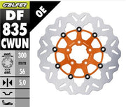 Galfer DF835CWUN for 2004-2024 Harley-Davidson Floating Wave® Brake Rotor Orange Silver Full-Floating Two Piece (Floating) Aluminium Stainless Stee...